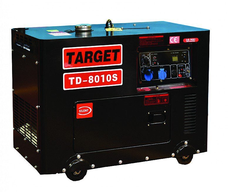גנרטור דיזל חד פאזי 6500w מושתק כולל סטרטרTARGET TD-8010S T43009 - פולק כלי עבודה